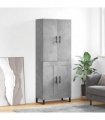 vidaXL Highboard Concrete Grey 69,5x34x180 cm Engineered Wood