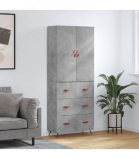 vidaXL Highboard Concrete Grey 69,5x34x180 cm Engineered Wood