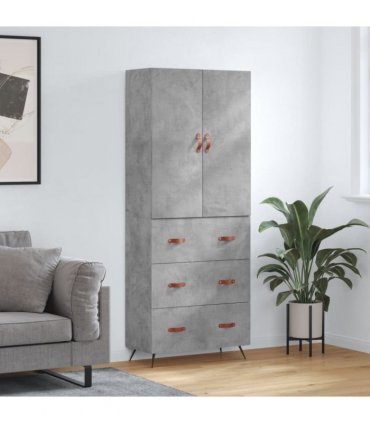 vidaXL Highboard Concrete Grey 69,5x34x180 cm Engineered Wood