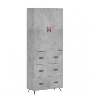 vidaXL Highboard Concrete Grey 69,5x34x180 cm Engineered Wood