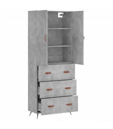 vidaXL Highboard Concrete Grey 69,5x34x180 cm Engineered Wood