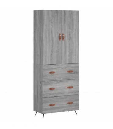 vidaXL Highboard Grey Sonoma 69,5x34x180 cm Engineered Wood
