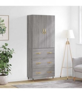 vidaXL Highboard Grey Sonoma 69,5x34x180 cm Engineered Wood