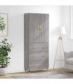 vidaXL Highboard Grey Sonoma 69,5x34x180 cm Engineered Wood