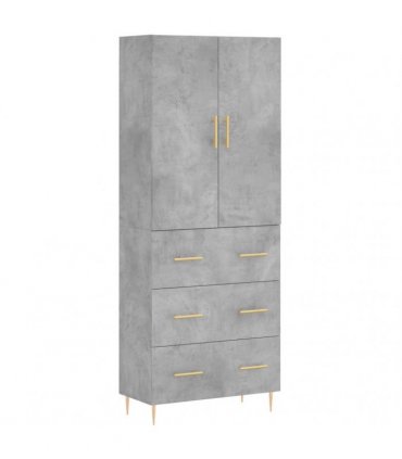 vidaXL Highboard Concrete Grey 69,5x34x180 cm Engineered Wood