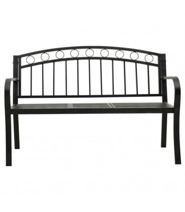 vidaXL Garden Bench with Table Black 120 cm Steel
