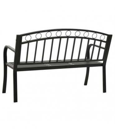 vidaXL Garden Bench with Table Black 120 cm Steel