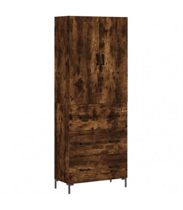 vidaXL Highboard Smoked Oak 69,5x34x180 cm Engineered Wood