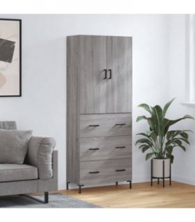 vidaXL Highboard Grey Sonoma 69,5x34x180 cm Engineered Wood