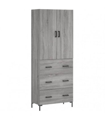 vidaXL Highboard Grey Sonoma 69,5x34x180 cm Engineered Wood