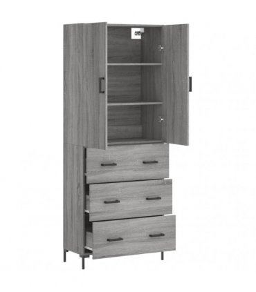 vidaXL Highboard Grey Sonoma 69,5x34x180 cm Engineered Wood