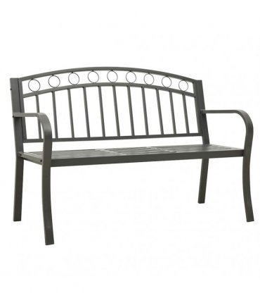 vidaXL Garden Bench with Table Grey 120 cm Steel