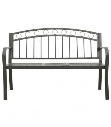 vidaXL Garden Bench with Table Grey 120 cm Steel