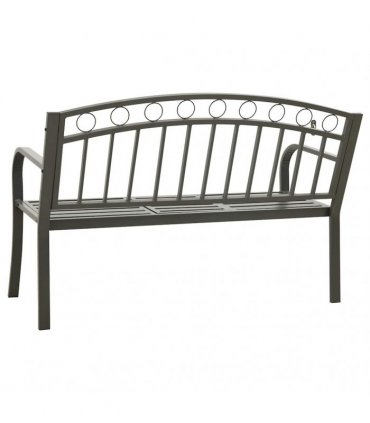 vidaXL Garden Bench with Table Grey 120 cm Steel