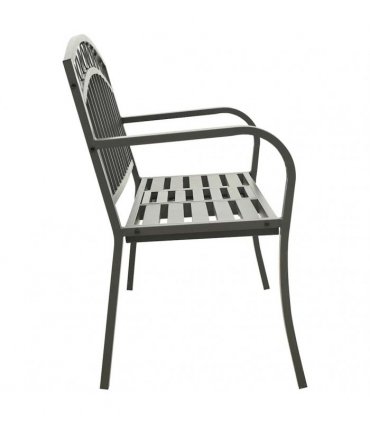 vidaXL Garden Bench with Table Grey 120 cm Steel