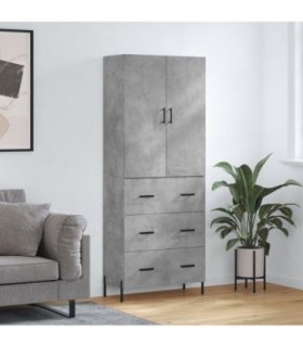 vidaXL Highboard Concrete Grey 69,5x34x180 cm Engineered Wood