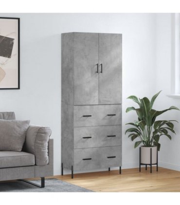 vidaXL Highboard Concrete Grey 69,5x34x180 cm Engineered Wood