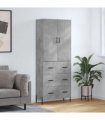 vidaXL Highboard Concrete Grey 69,5x34x180 cm Engineered Wood
