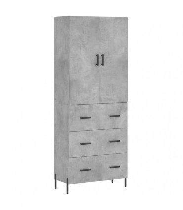 vidaXL Highboard Concrete Grey 69,5x34x180 cm Engineered Wood