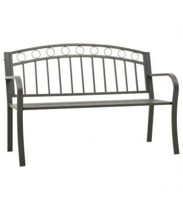 vidaXL Garden Bench Grey 120 cm Steel