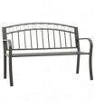 vidaXL Garden Bench Grey 120 cm Steel