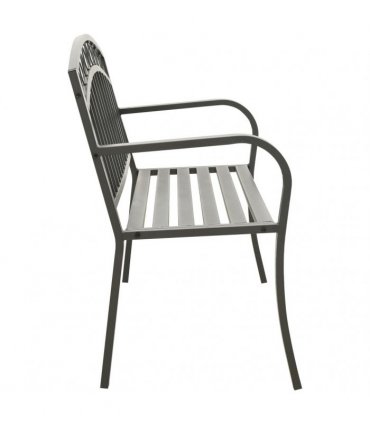 vidaXL Garden Bench Grey 120 cm Steel