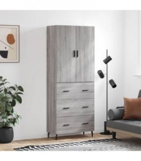 vidaXL Highboard Grey Sonoma 69,5x34x180 cm Engineered Wood