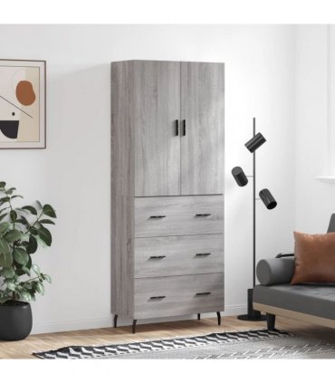 vidaXL Highboard Grey Sonoma 69,5x34x180 cm Engineered Wood
