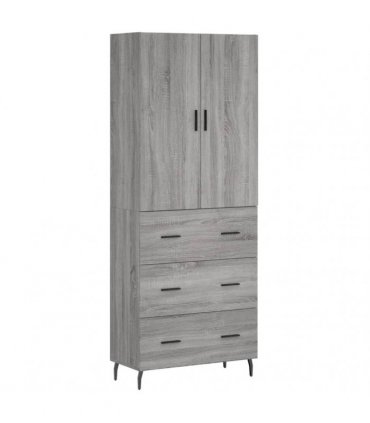 vidaXL Highboard Grey Sonoma 69,5x34x180 cm Engineered Wood