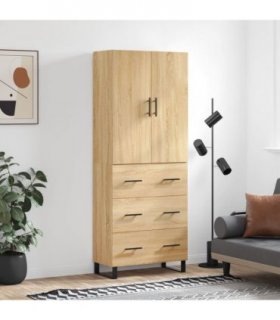 vidaXL Highboard Sonoma Oak 69,5x34x180 cm Engineered Wood