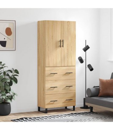 vidaXL Highboard Sonoma Oak 69,5x34x180 cm Engineered Wood