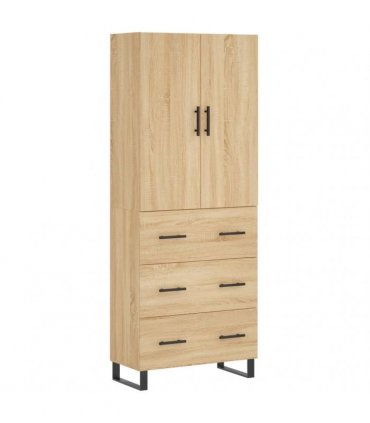 vidaXL Highboard Sonoma Oak 69,5x34x180 cm Engineered Wood