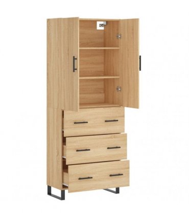 vidaXL Highboard Sonoma Oak 69,5x34x180 cm Engineered Wood