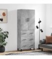 vidaXL Highboard Concrete Grey 69,5x34x180 cm Engineered Wood