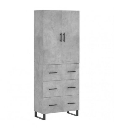 vidaXL Highboard Concrete Grey 69,5x34x180 cm Engineered Wood