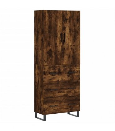 vidaXL Highboard Smoked Oak 69,5x34x180 cm Engineered Wood