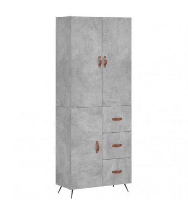 vidaXL Highboard Concrete Grey 69,5x34x180 cm Engineered Wood