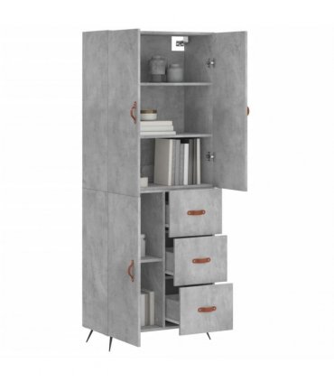 vidaXL Highboard Concrete Grey 69,5x34x180 cm Engineered Wood
