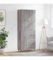 vidaXL Highboard Grey Sonoma 69,5x34x180 cm Engineered Wood