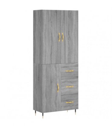vidaXL Highboard Grey Sonoma 69,5x34x180 cm Engineered Wood