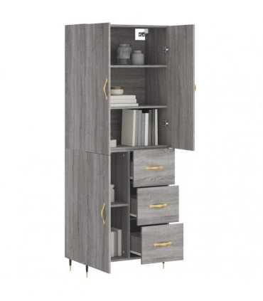 vidaXL Highboard Grey Sonoma 69,5x34x180 cm Engineered Wood