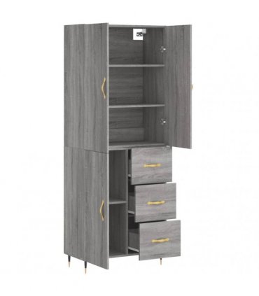 vidaXL Highboard Grey Sonoma 69,5x34x180 cm Engineered Wood