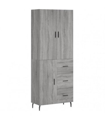 vidaXL Highboard Grey Sonoma 69,5x34x180 cm Engineered Wood