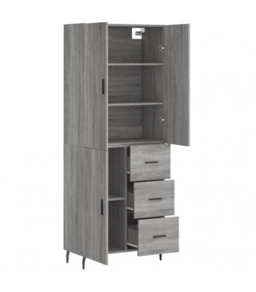 vidaXL Highboard Grey Sonoma 69,5x34x180 cm Engineered Wood
