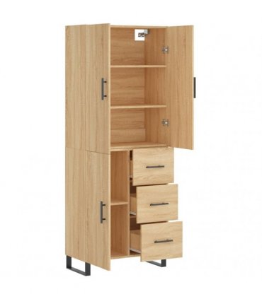 vidaXL Highboard Sonoma Oak 69,5x34x180 cm Engineered Wood