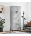 vidaXL Highboard Concrete Grey 69,5x34x180 cm Engineered Wood