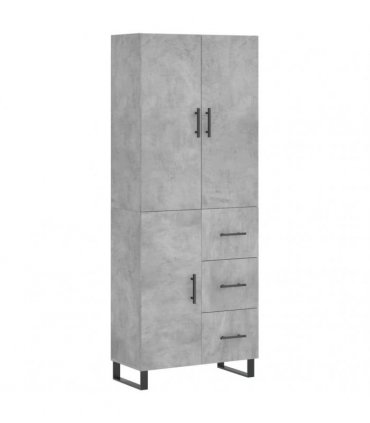 vidaXL Highboard Concrete Grey 69,5x34x180 cm Engineered Wood