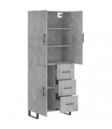 vidaXL Highboard Concrete Grey 69,5x34x180 cm Engineered Wood