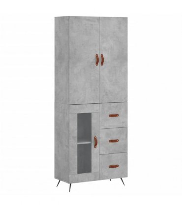 vidaXL Highboard Concrete Grey 69,5x34x180 cm Engineered Wood