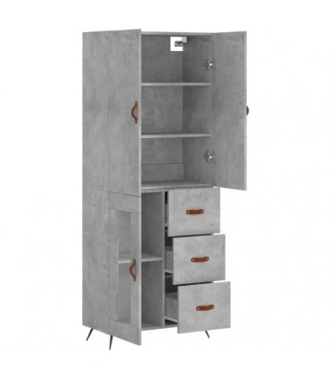 vidaXL Highboard Concrete Grey 69,5x34x180 cm Engineered Wood